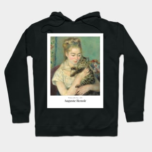 Woman with a Cat by Renoir - Poster Hoodie